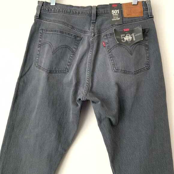 Levi's Premium 501 Skinny High Rise Button Fly Jeans Gray Wash 31 - Picture 13 of 13